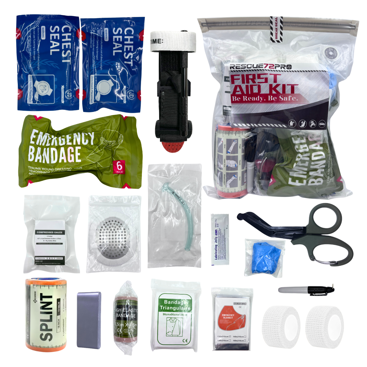 Ifak Trauma Kit, Combat Survival Gear Medical Pack for Camping Car Hiking Travel Military，Tactical First Aid Supplies
