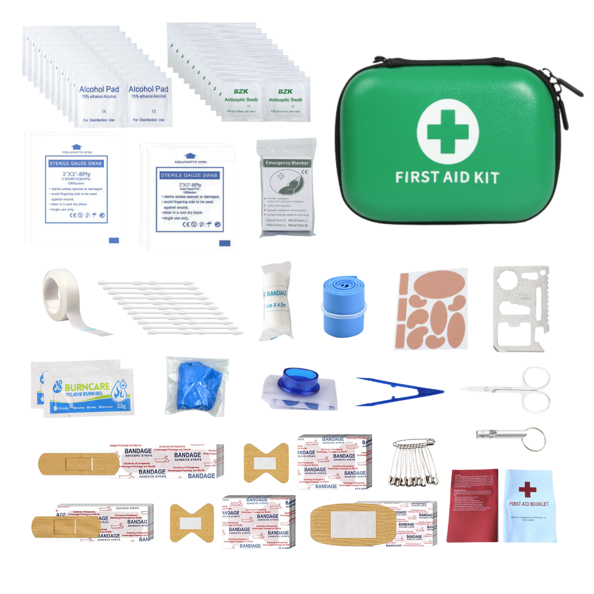 Mini First Aid Kit Small Medical Kit - Includes Emergency Foil Blanket, Scissors for Travel, Home, Office, Vehicle, Camping, Workplace & Outdoor
